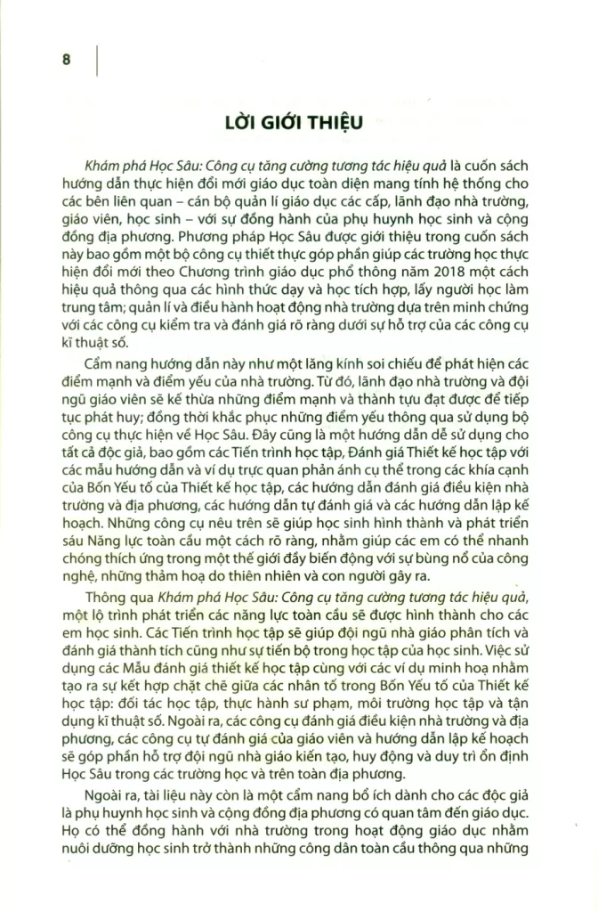 KHÁM PHÁ HỌC SÂU: CÔNG CỤ TĂNG CƯỜNG TƯƠNG TÁC HIỆU QUẢ (Cẩm nang dạy học phát triển năng lực)